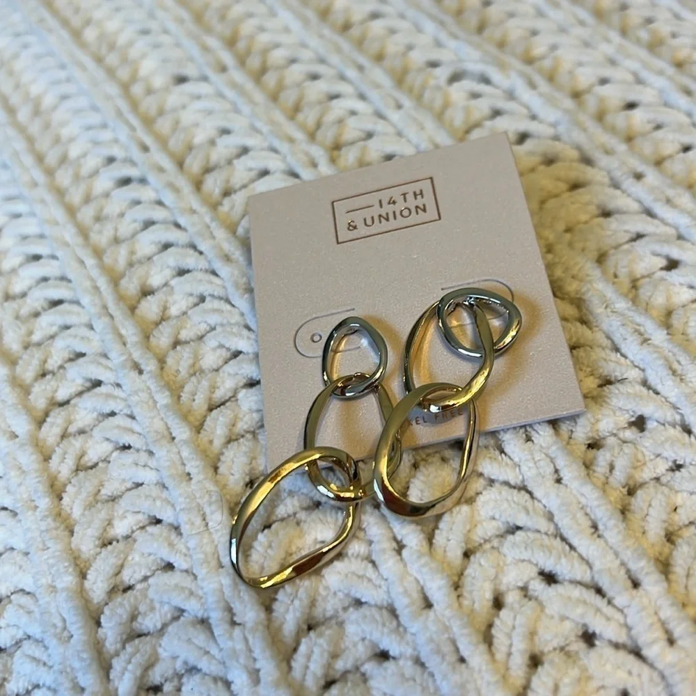 14th & Union Gold and Silver link Earrings
